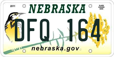 NE license plate DFQ164