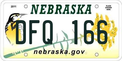 NE license plate DFQ166