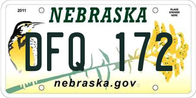 NE license plate DFQ172