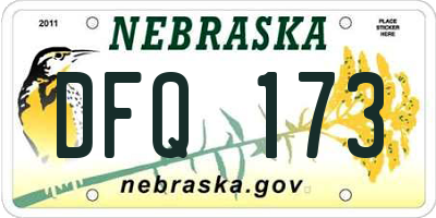 NE license plate DFQ173