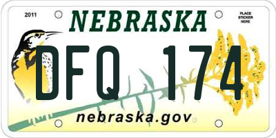 NE license plate DFQ174