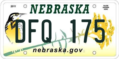 NE license plate DFQ175