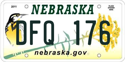 NE license plate DFQ176