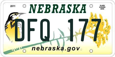 NE license plate DFQ177