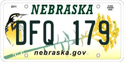 NE license plate DFQ179
