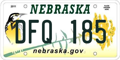 NE license plate DFQ185