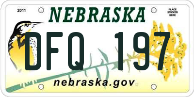 NE license plate DFQ197