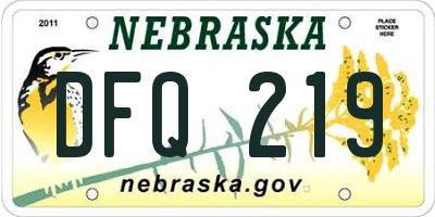 NE license plate DFQ219