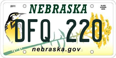 NE license plate DFQ220