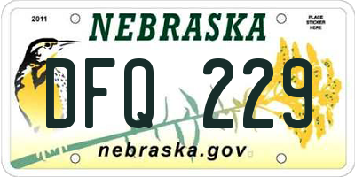 NE license plate DFQ229