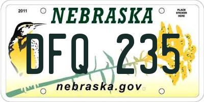 NE license plate DFQ235
