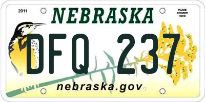 NE license plate DFQ237