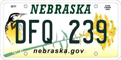 NE license plate DFQ239