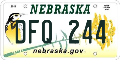 NE license plate DFQ244
