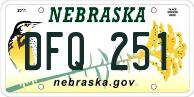 NE license plate DFQ251