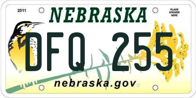 NE license plate DFQ255