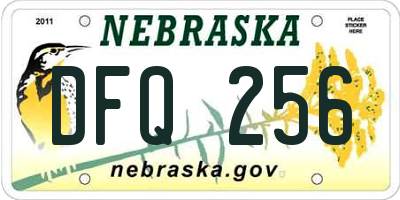 NE license plate DFQ256