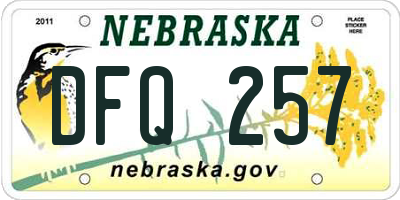 NE license plate DFQ257