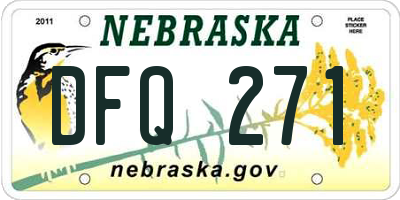 NE license plate DFQ271