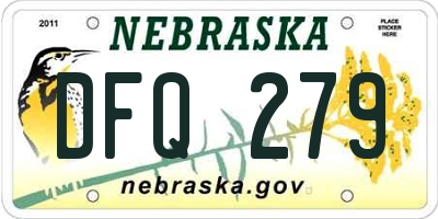 NE license plate DFQ279
