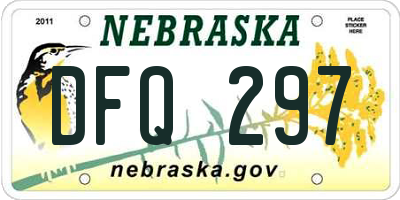 NE license plate DFQ297