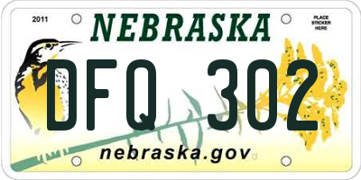 NE license plate DFQ302