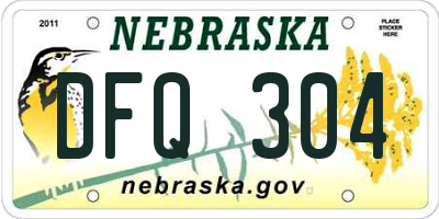 NE license plate DFQ304