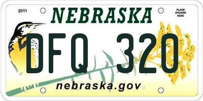 NE license plate DFQ320