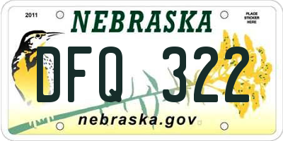 NE license plate DFQ322