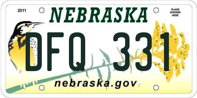NE license plate DFQ331