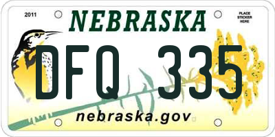 NE license plate DFQ335
