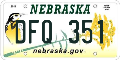 NE license plate DFQ351