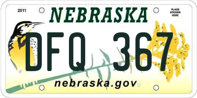 NE license plate DFQ367