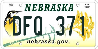 NE license plate DFQ371