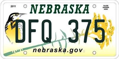NE license plate DFQ375