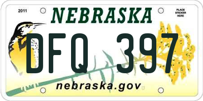 NE license plate DFQ397