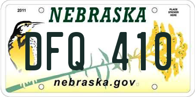 NE license plate DFQ410