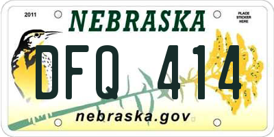 NE license plate DFQ414