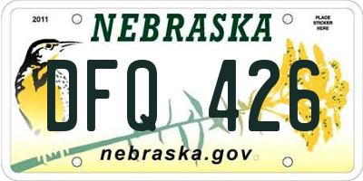 NE license plate DFQ426