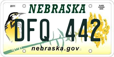 NE license plate DFQ442