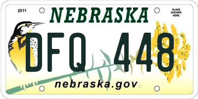 NE license plate DFQ448