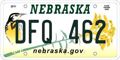 NE license plate DFQ462