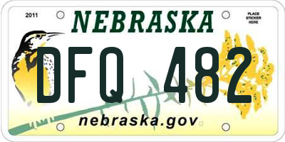 NE license plate DFQ482