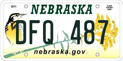 NE license plate DFQ487