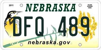 NE license plate DFQ489