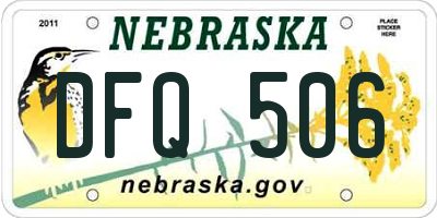 NE license plate DFQ506