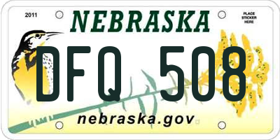 NE license plate DFQ508