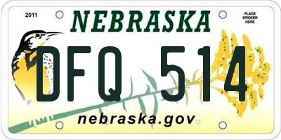 NE license plate DFQ514