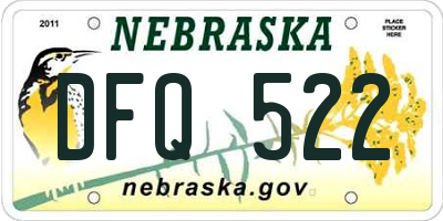 NE license plate DFQ522