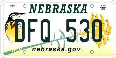 NE license plate DFQ530